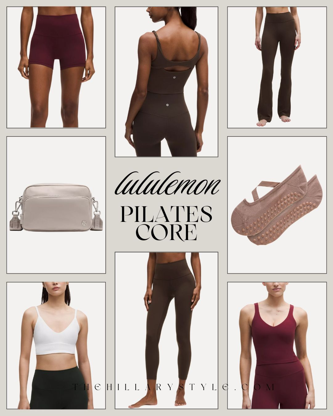 Elevated Pilates Essentials | lululemon Curated Set
The Ultimate Pilates Core Capsule
Elevate your reformer workout with these buttery-soft Pilates aesthetic finds from lululemon. Featuring the iconic Nulu fabric for a weightless, second-skin feel, this curated set balances performance with the "clean girl" fitness vibe. From sculpting leggings and Align shorts in rich espresso and merlot tones to the essential grippy socks and a versatile crossbody bag for post-class errands, these pieces are designed for both the studio and the street. Whether you’re mastering your flow or hitting a wellness routine, these high-rise silhouettes and supportive bras offer the perfect blend of comfort and style.

#TheHillaryStyle #lululemon #pilatesaesthetic #reformerpilates #workoutootd #athleisurestyle #wellnessaesthetic #fitnessinspo #pilatesprincess #cleanlifestyle #activewearhaul #LTKfitness #LTKunder100 #pinterestoutfits #studiooutfit 

 

#LTKfitnessgoals #LTKmomlife #LTKActive
