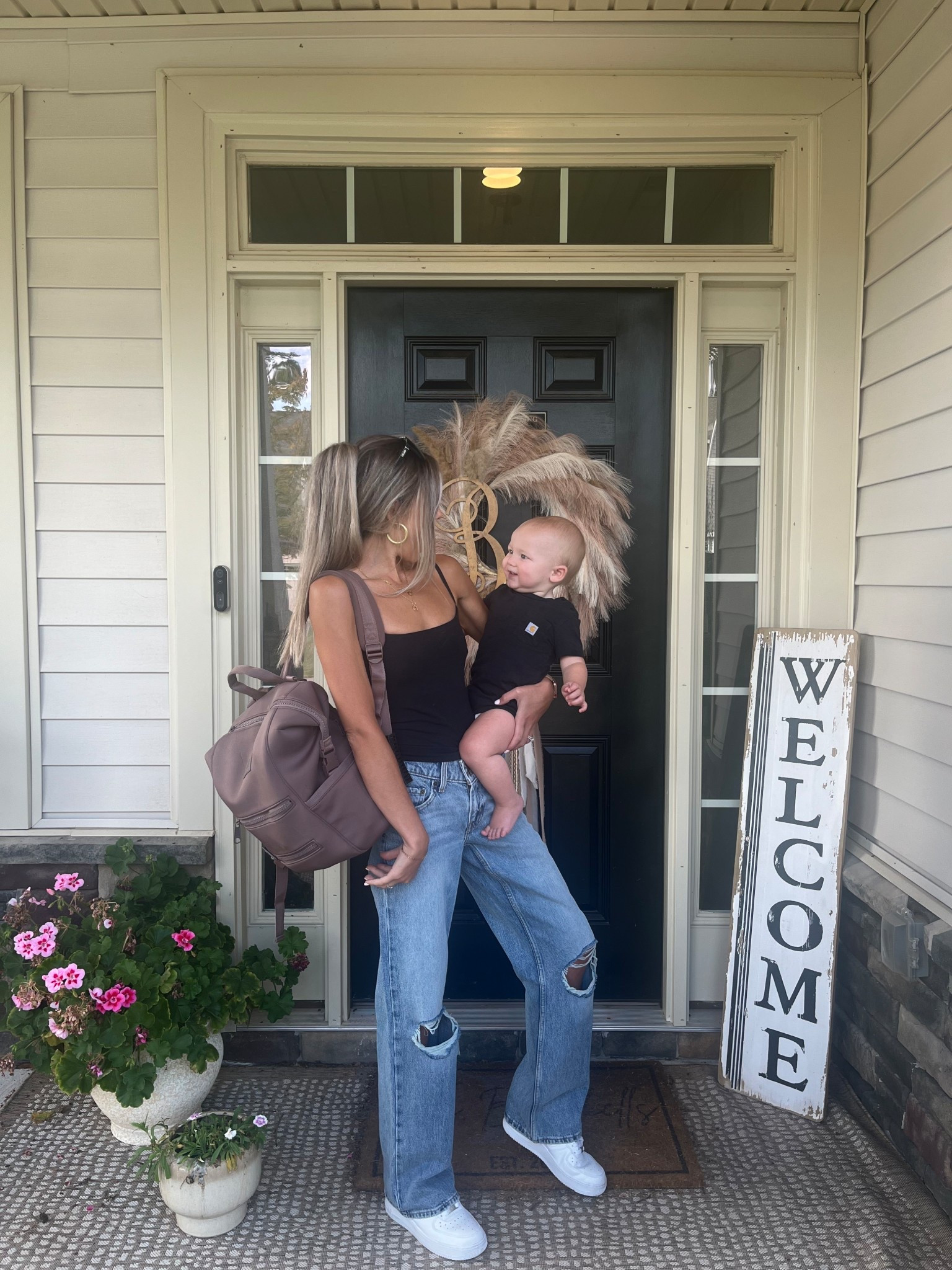 Copy + paste but make it cuter 🥹🍼 
*These Abercrombie camis are going fast - linked a similar Abercrombie option and a Skims dupe that is just as 🔥

Top: Small
Jeans: Suze 24

#LTKBaby #LTKFindsUnder100 #LTKFamily