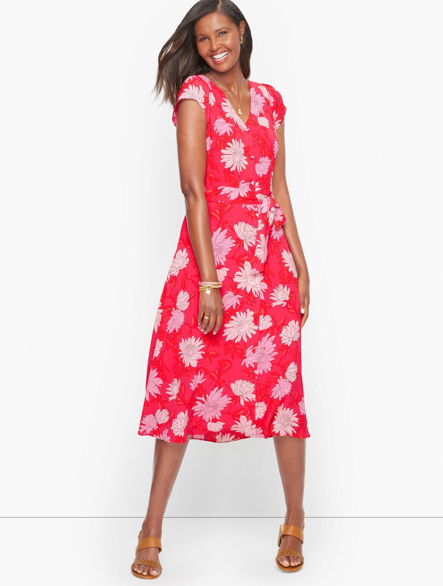 Belted Midi Shirtdress - Chrysanthemum | Talbots