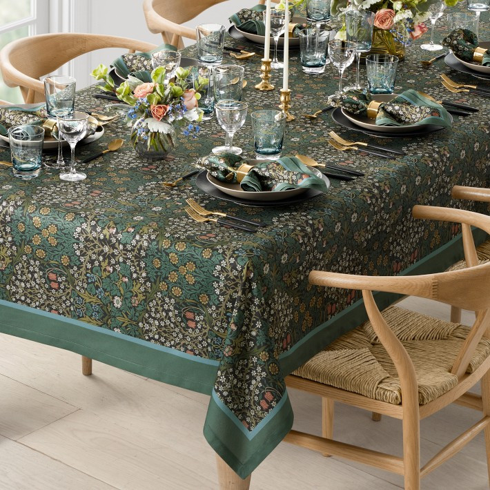 Morris & Co. x Williams Sonoma Blackthorn Tablecloth | Williams-Sonoma