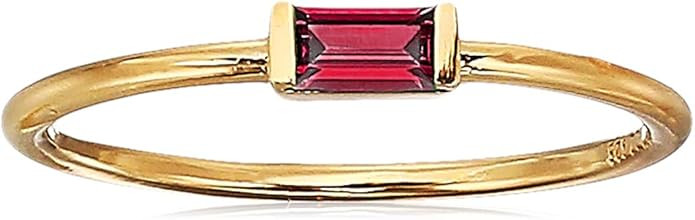 Amazon Essentials 18K Yellow Gold Plated Sterling Silver Cubic Zirconia Fashion Stackable Ring | Amazon (US)