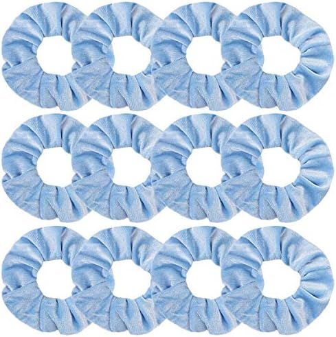 GUVASS 12 Pack Hair Scrunchies Light Blue Velvet Elastics Scrunchy Bobbles Soft Hair Bands Hair T... | Amazon (US)