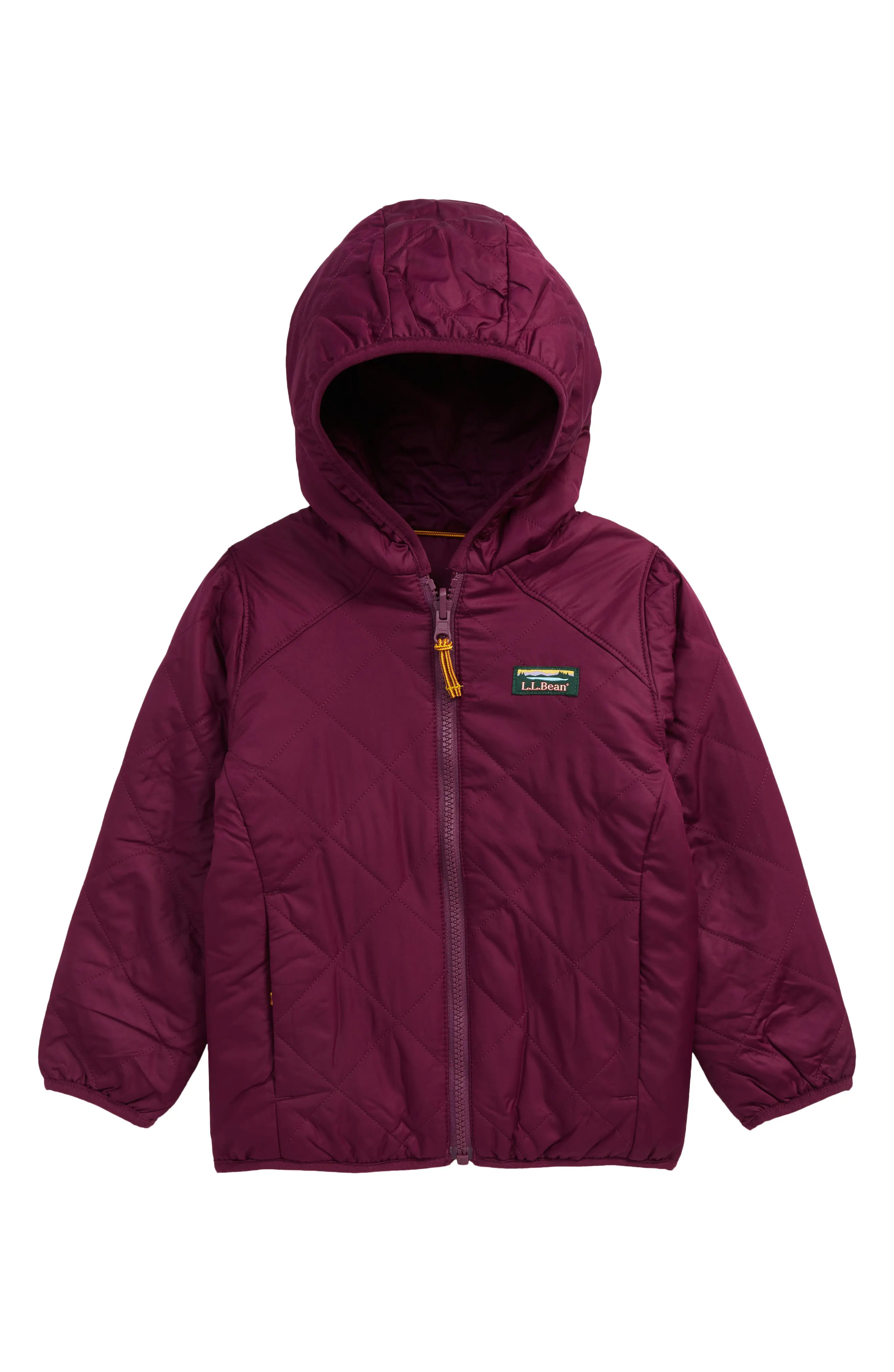 L.L.Bean Kids' Mountain Bound Reversible Hooded Jacket, Size 3T in Plum Grape/Magenta Haze at Nordst | Nordstrom
