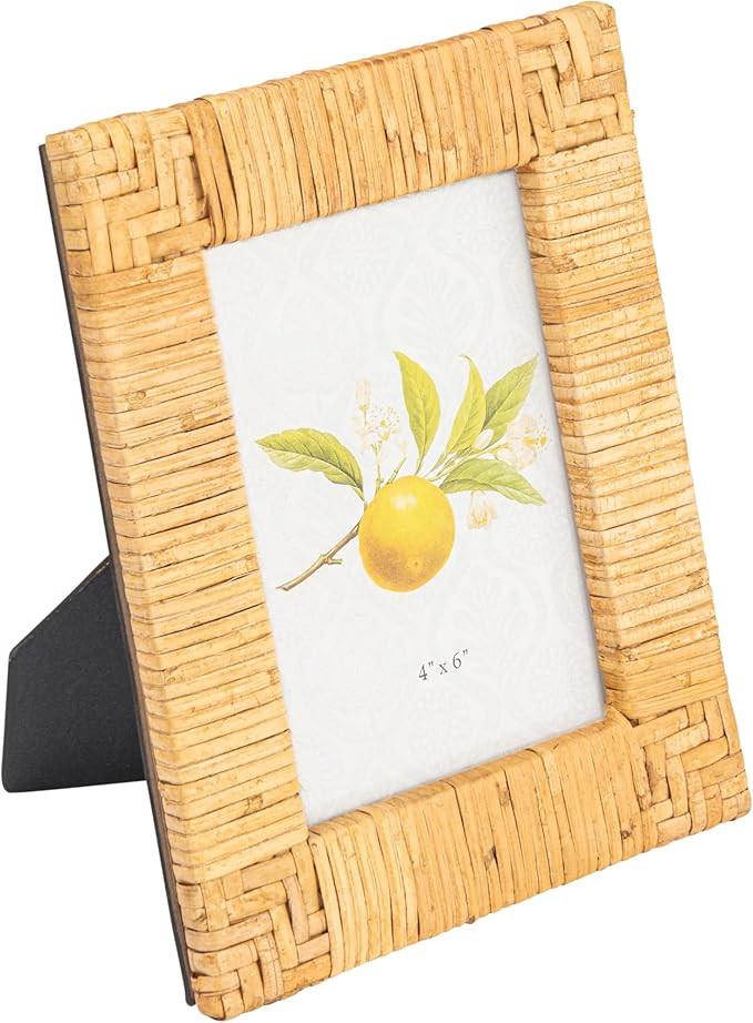 Creative Co-Op Handwoven Rattan Photo Frame, Natural (Holds 4" x 6" Photo) | Amazon (US)