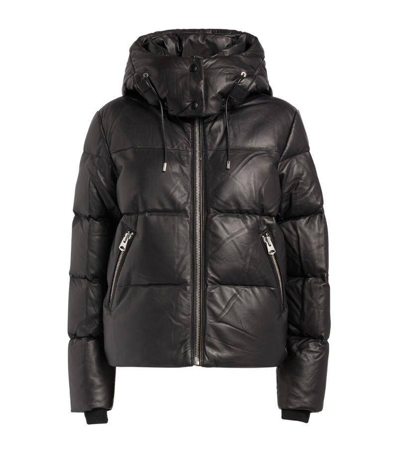Mackage Leather Hooded Jacket | Harrods