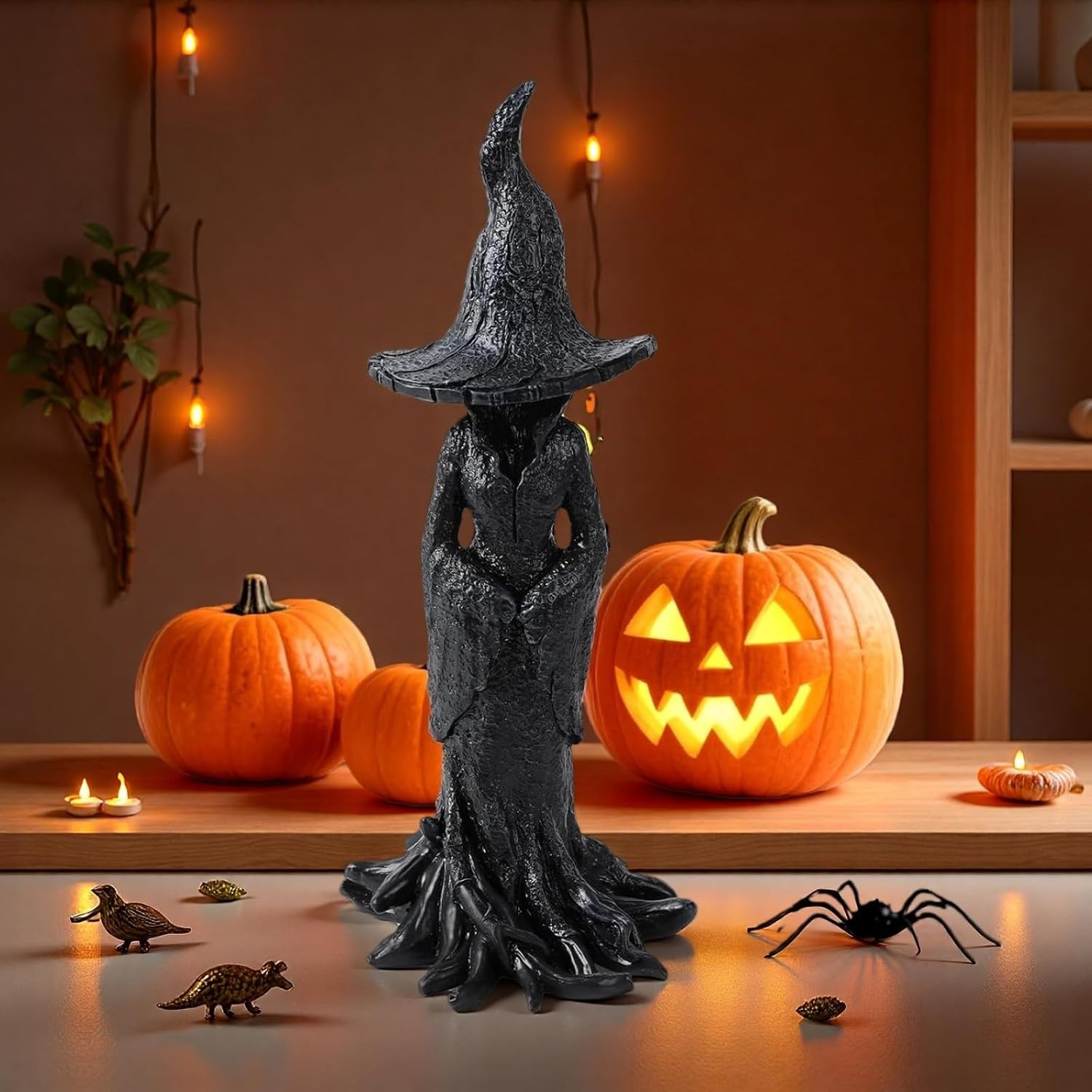 Cracker Barrel Witch Statue, Shadow Witch Statue for Halloween Decor, Hand-Painted Witch Figurines and Statues(11.8'') | Amazon (US)