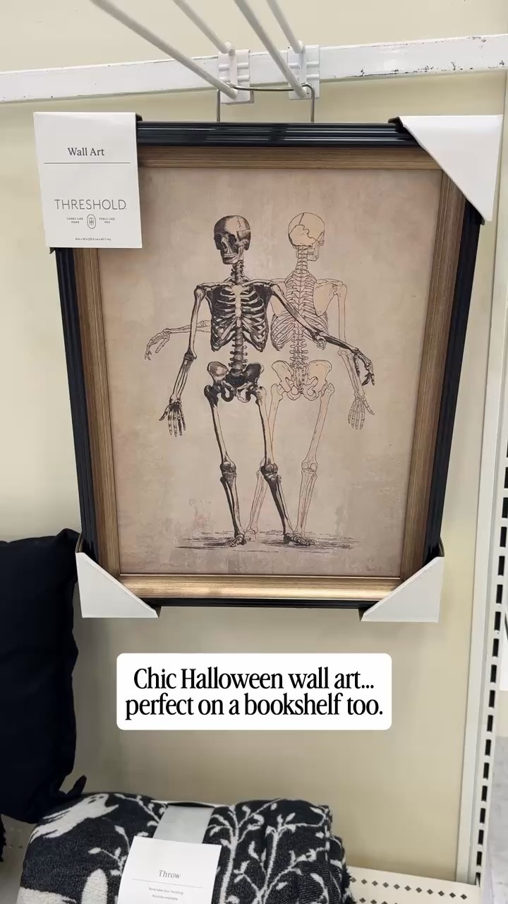 Halloween decor finds a target. I love this chic skeleton wall art. Perfect for displaying on a bookshelf or on the wall, obviously.

#TargetFINDS #HalloweenDecor #HalloweenDecorations ￼

#LTKHome #LTKSeasonal