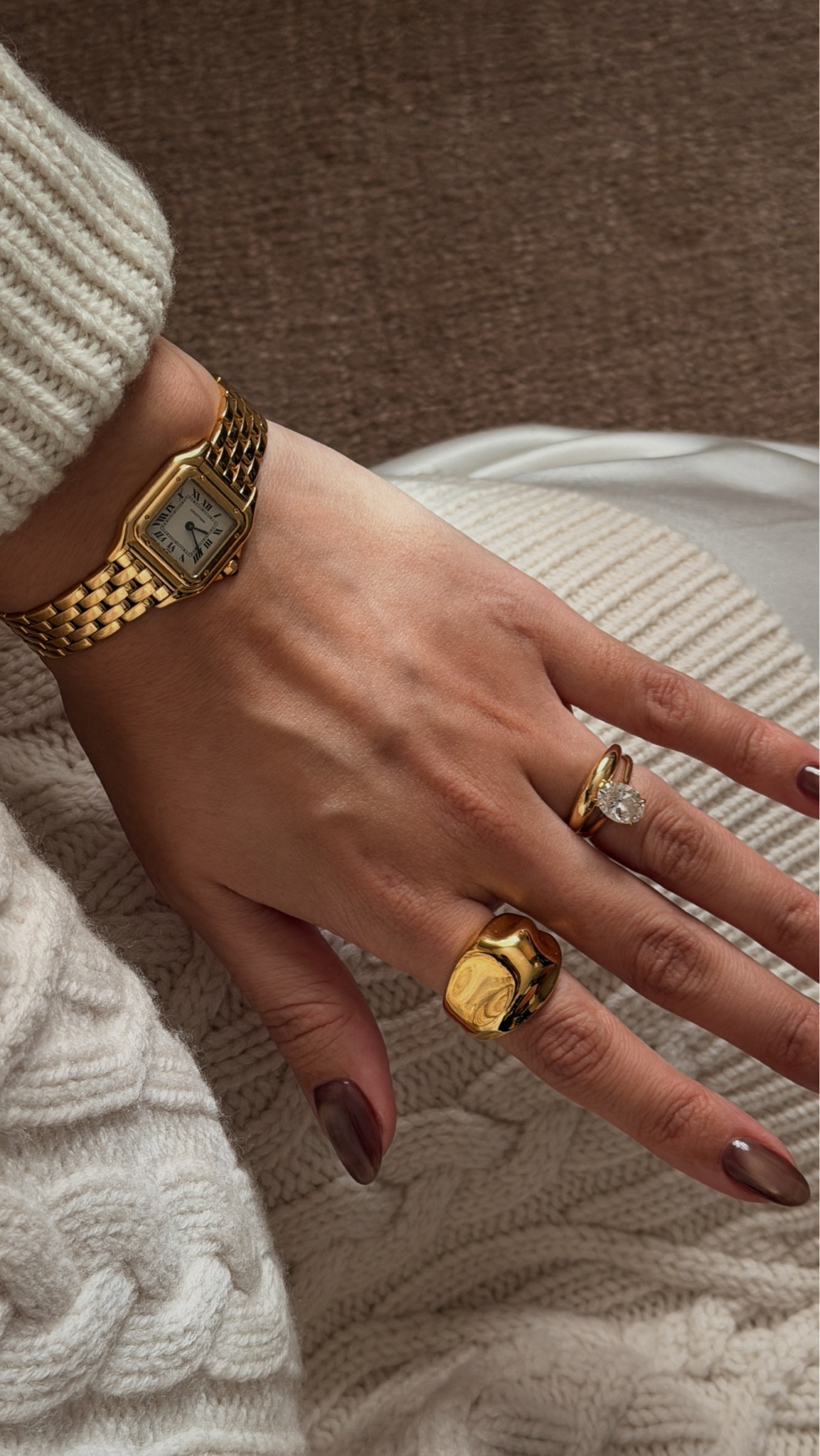 Vintage Cartier + Mara Paris Ring + Custom Engagement Ring and Band