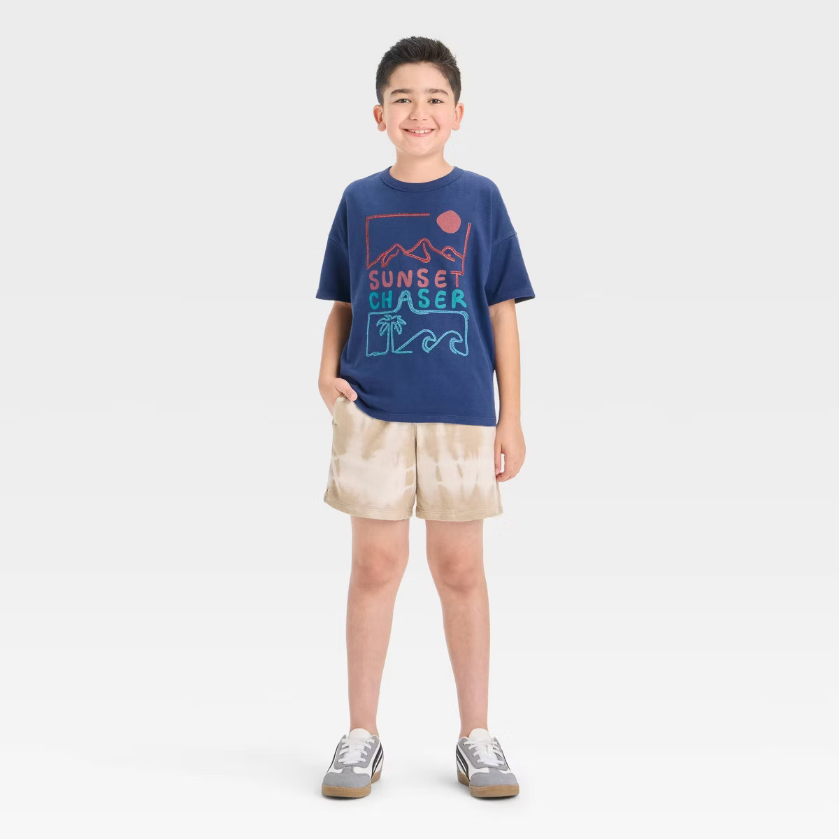 Boys' 'Above the Knee' French Terry Pull-On Shorts - Cat & Jack™ Beige XS | Target