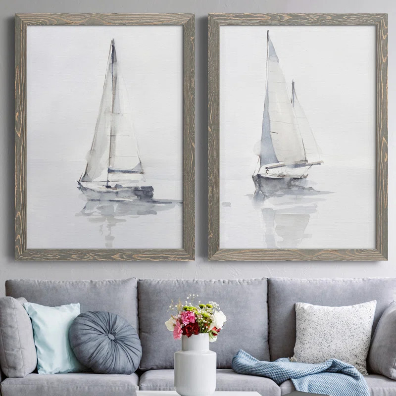 Misty Harbor I Framed 2 Pieces Painting | Wayfair North America