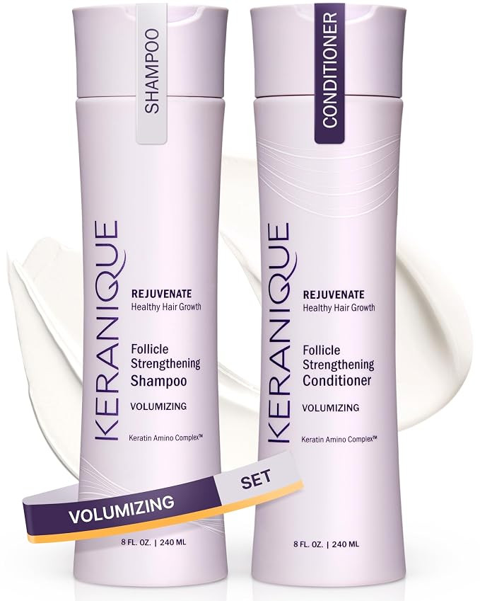 Keranique Volumizing Shampoo & Conditioner Set for Hair Repair, Growth & Thinning Hair Support ... | Amazon (US)