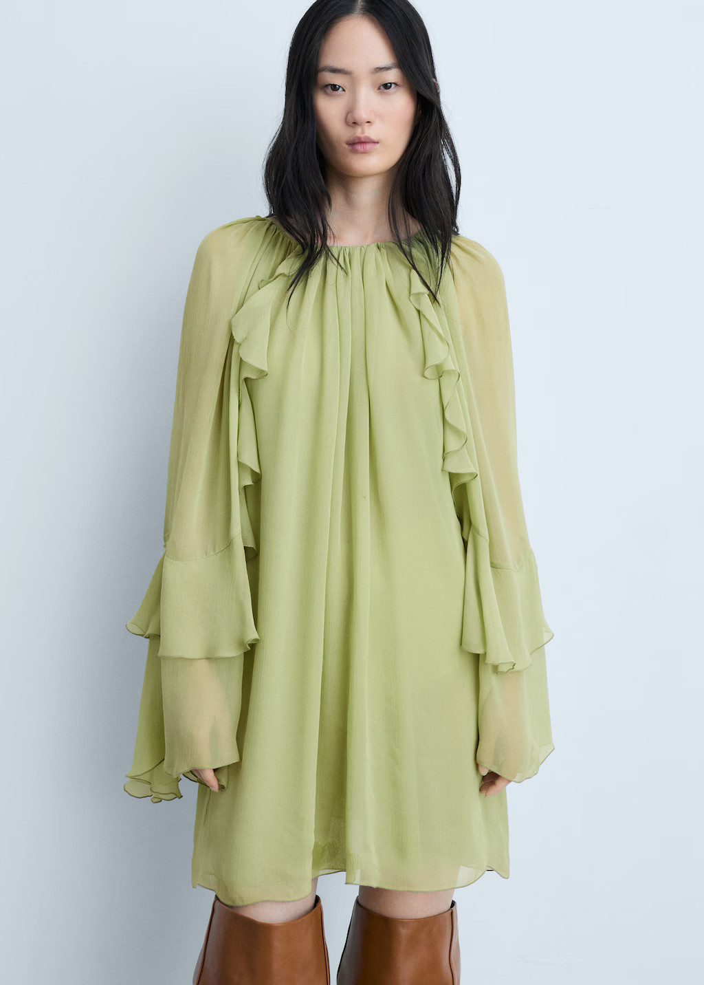 Ruffled chiffon dress | Mango (US/MX/AU)