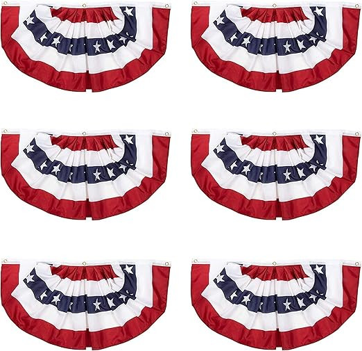 Patriotic American Flag Bunting Banner for 4th of July (36.5 x 18.5 In, 6 Pack) | Amazon (US)