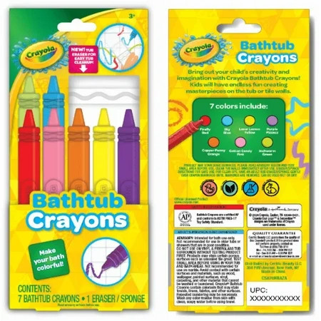 Crayola Bath Crayons with Eraser, 8 Pieces | Walmart (US)