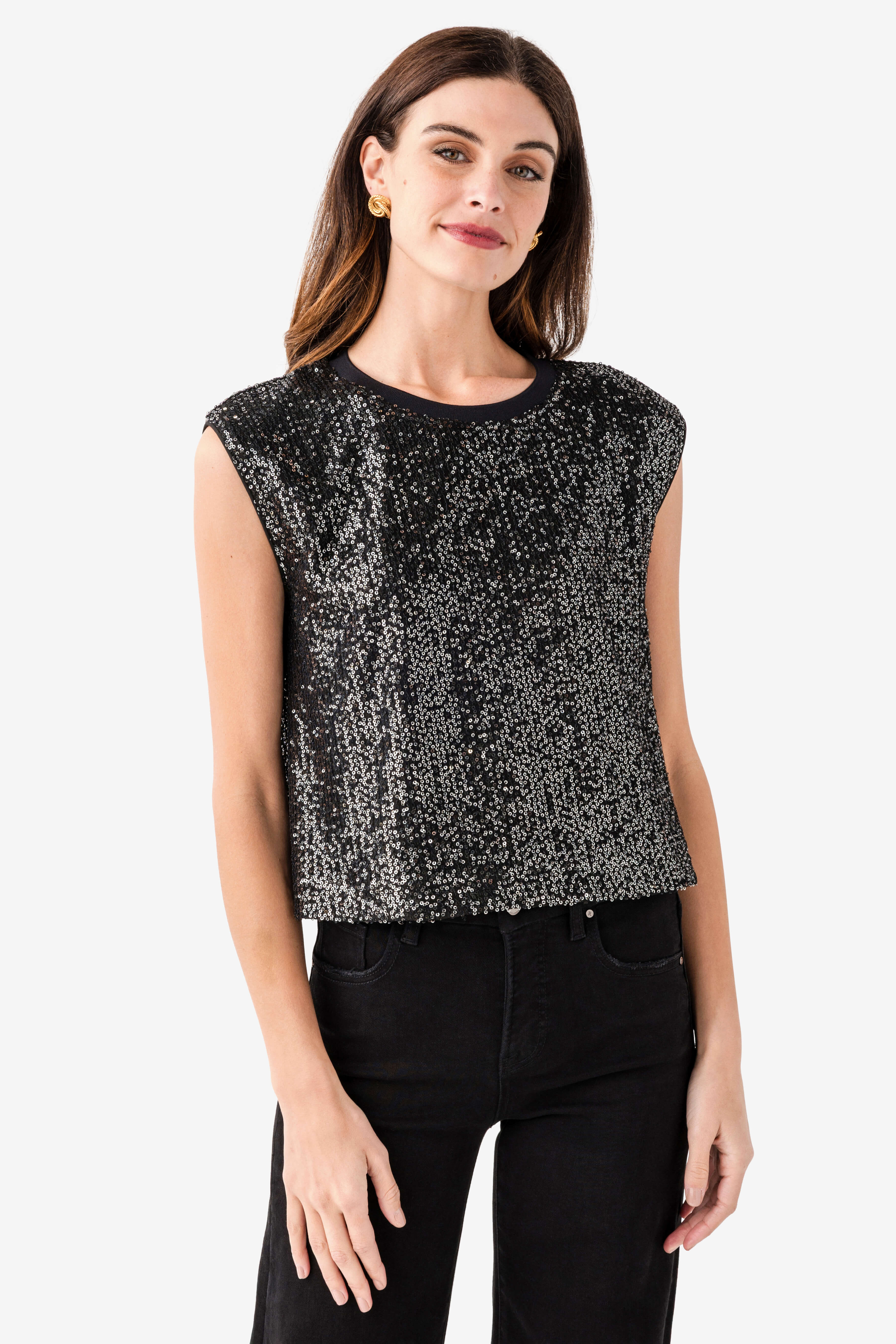Fate Sleeveless Sequin Top | Social Threads