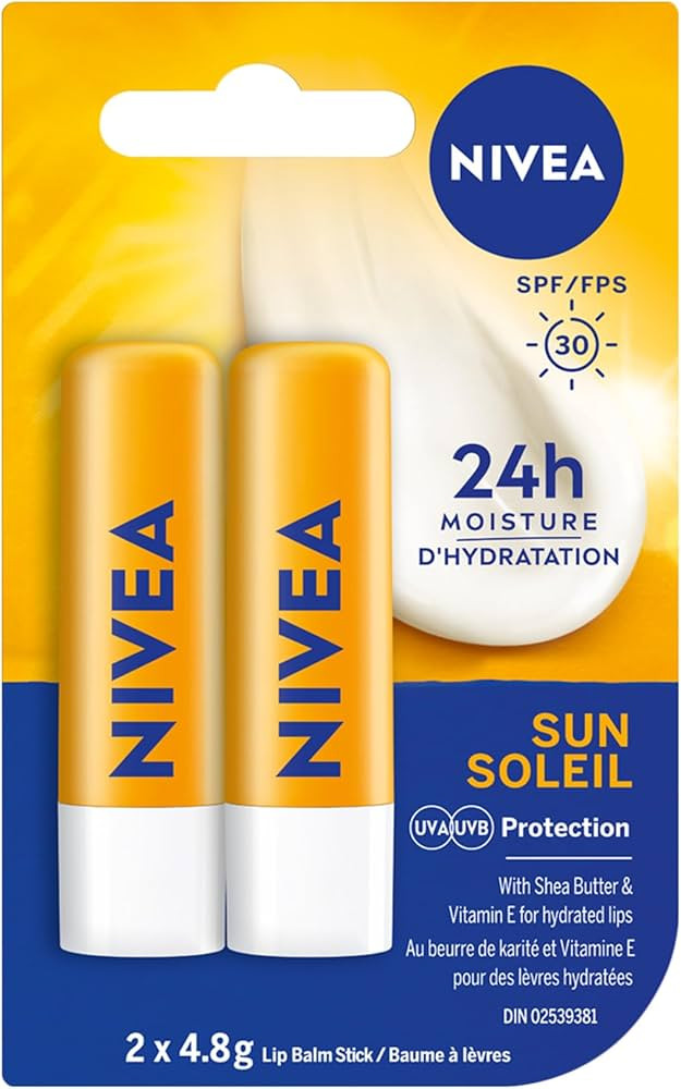 NIVEA Sun Caring Lip Balm Sticks with SPF 30, Duo Pack (2 x 4.8 g)(Imported from Canada) | Amazon (US)