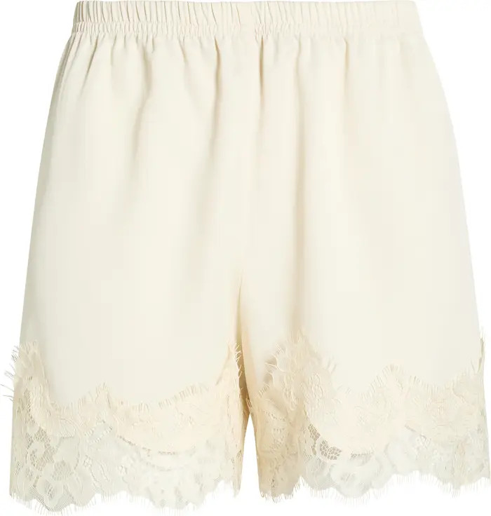 Open Edit Lace Trim Satin Shorts | Nordstrom | Nordstrom