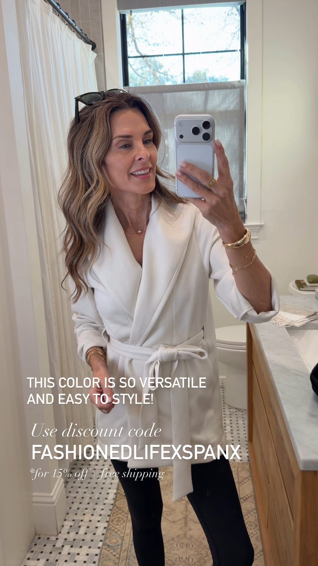 Spanx brand new Luxe AirEssential line has new thicker fabric with a structured fit and you keep the same butter soft, lightweight feel! 
I’m 5’6”
-Wrap cardigan in linen sz XS
-Barrel pant sz XS reg length (3 lengths available) 
-Boxy fit crew neck sz Small
-Luxe turtleneck sz Small
-Booty boost full length (no front seam) leggings sz Small. 

@spanx #spanxpartner 

#LTKHoliday #LTKOver40 #LTKActive