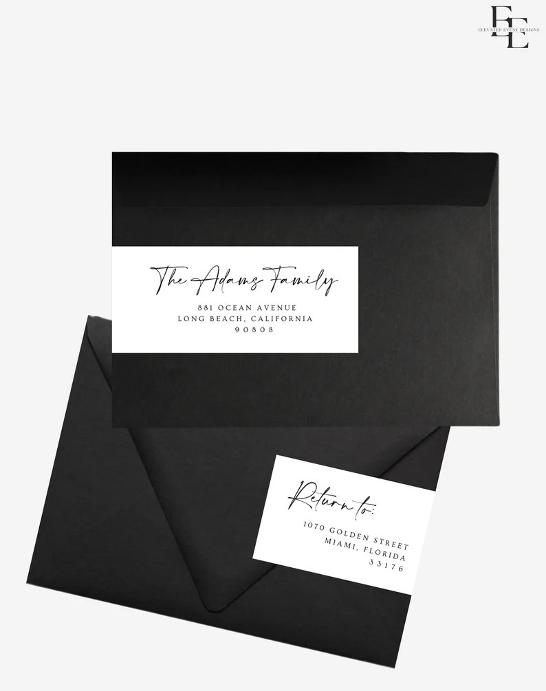 Wedding Envelope Wraparound Address Labels • Minimalist • Modern • Calligraphy Wedding Enve... | Etsy (US)