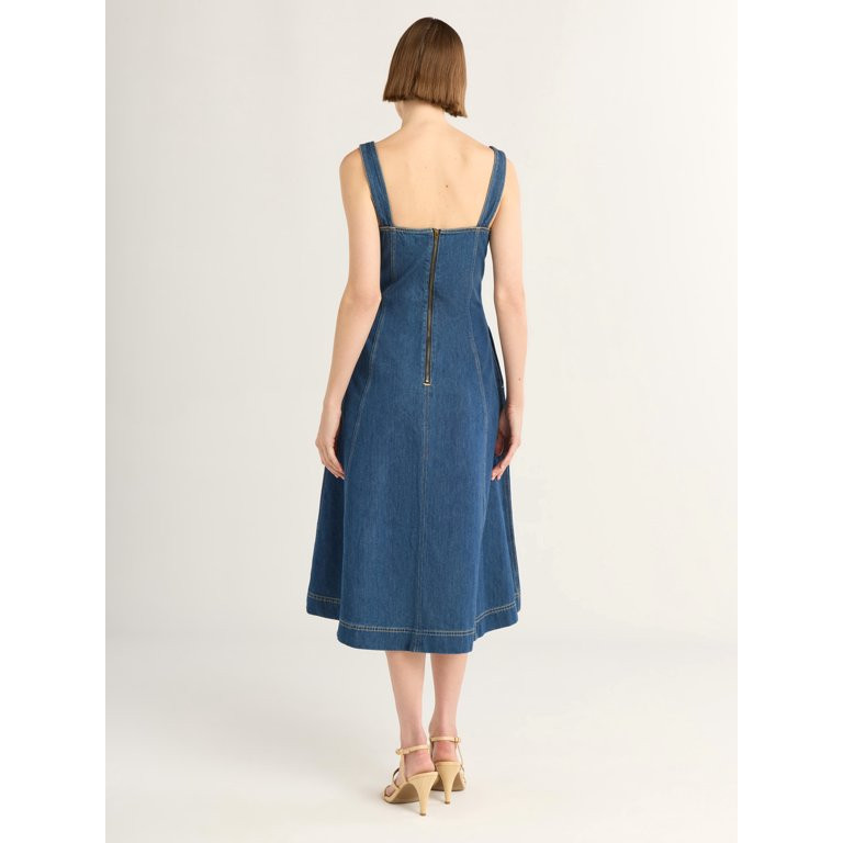 Free Assembly Women's Sleeveless Denim Panel Dress, Sizes XS-4X | Walmart (US)