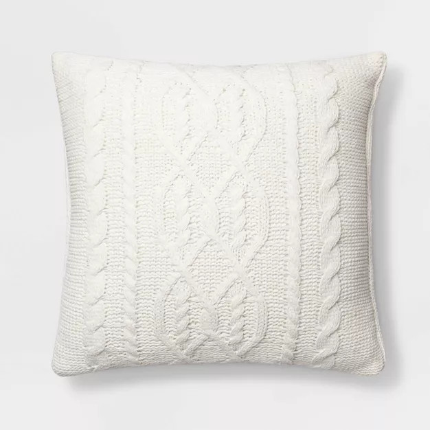 Oversized Cable Knit Chenille Throw Pillow - Threshold™ | Target