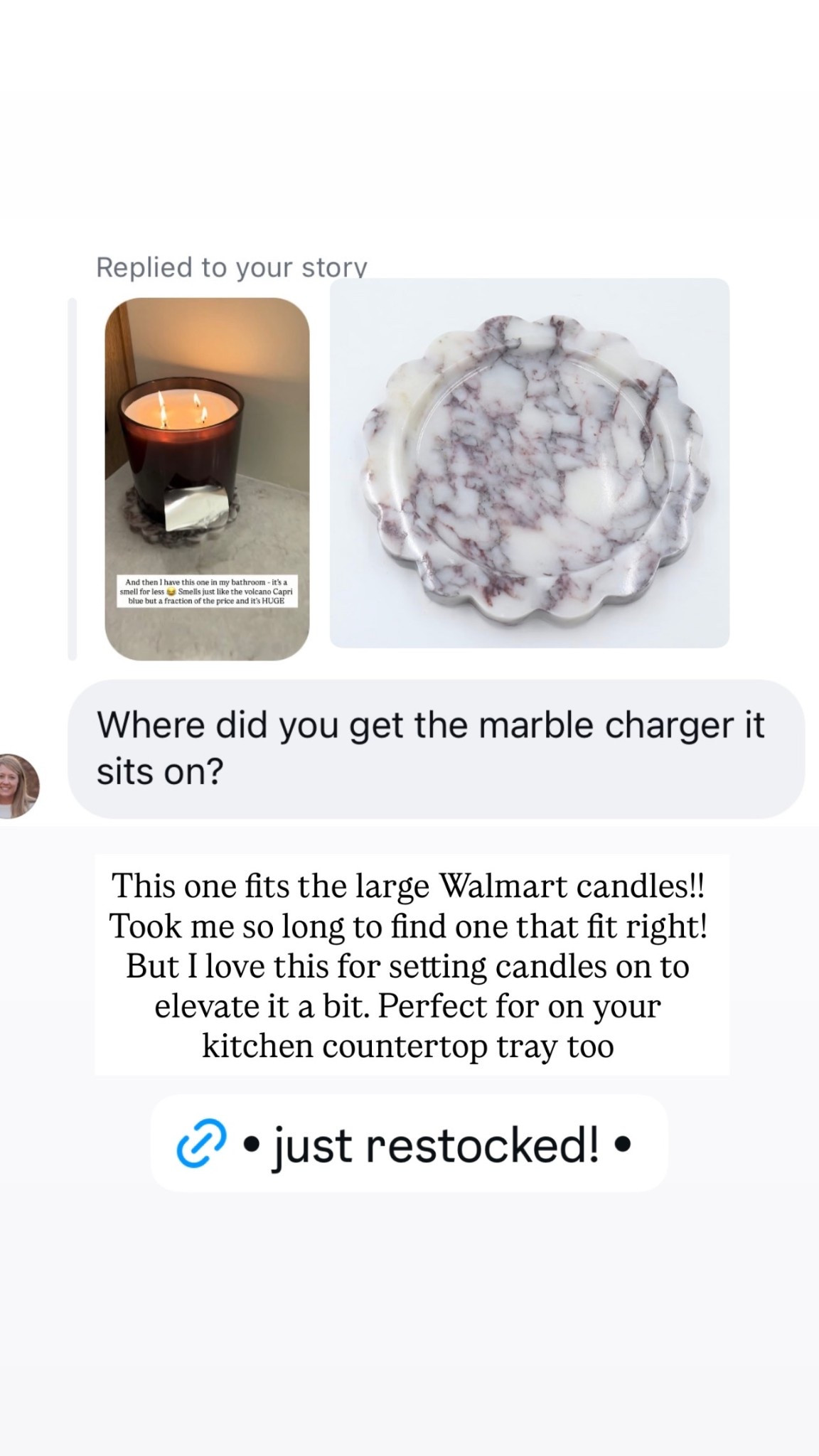 This one fits the large Walmart candles!! Took me so long to find one that fit right! But I love this for setting candles on to elevate it a bit. Perfect for on your kitchen countertop tray too

#LTKSeasonal #LTKHome