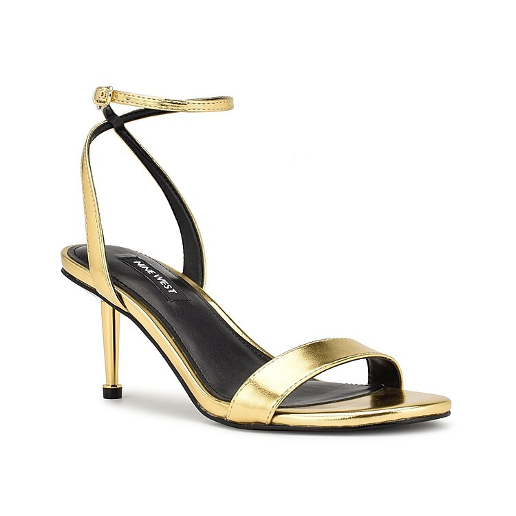 Nine West Anny Sandal | Women's | Gold Metallic | Size 9.5 | Heels | Sandals | Ankle Strap | DSW