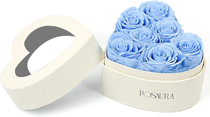 Rosaura Heart-Shaped Preserved Roses Gift Box - Real Forever Flowers for Birthday, Valentine's & ... | Amazon (US)