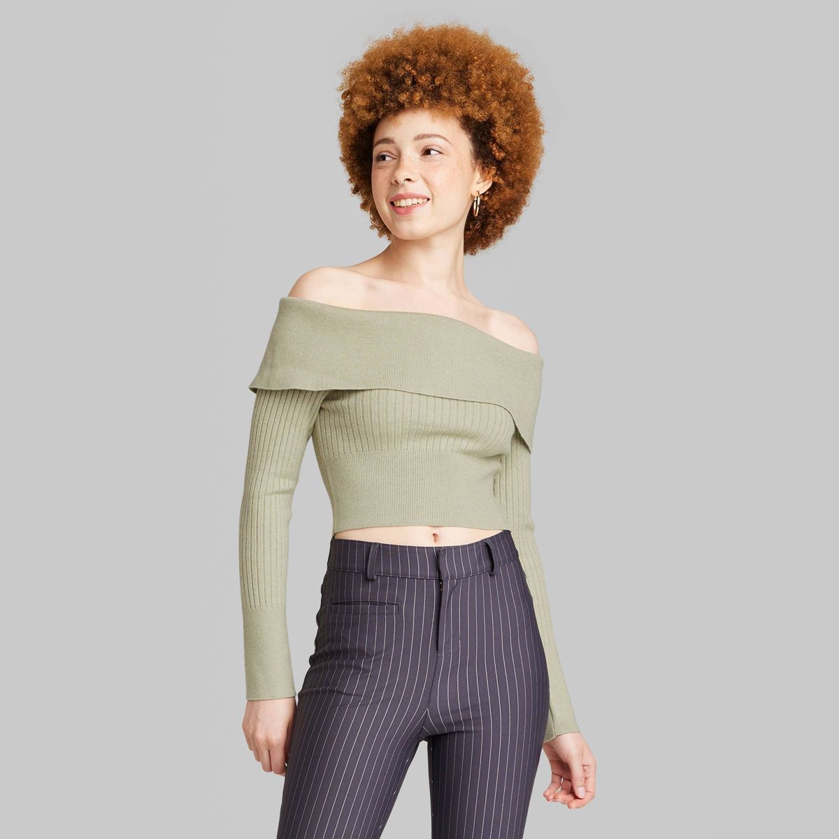 Women's Fitted Off the Shoulder Sweater Top - Wild Fable™ | Target