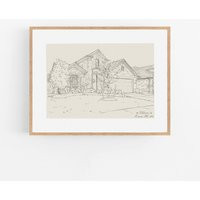 Hand Drawn House Line Art, Sketch For Housewarming Gift, Custom New Home Drawing Freehand Portrait From Photo | Etsy (US)