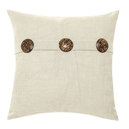 Better Homes & Gardens Feather Filled Three Button Decorative Throw Pillow, 20" x 20", Ivory - Wa... | Walmart (US)