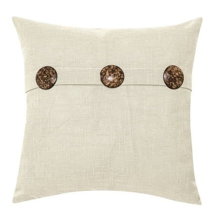 Better Homes & Gardens Feather Filled Three Button Decorative Throw Pillow, 20" x 20", Ivory - Wa... | Walmart (US)