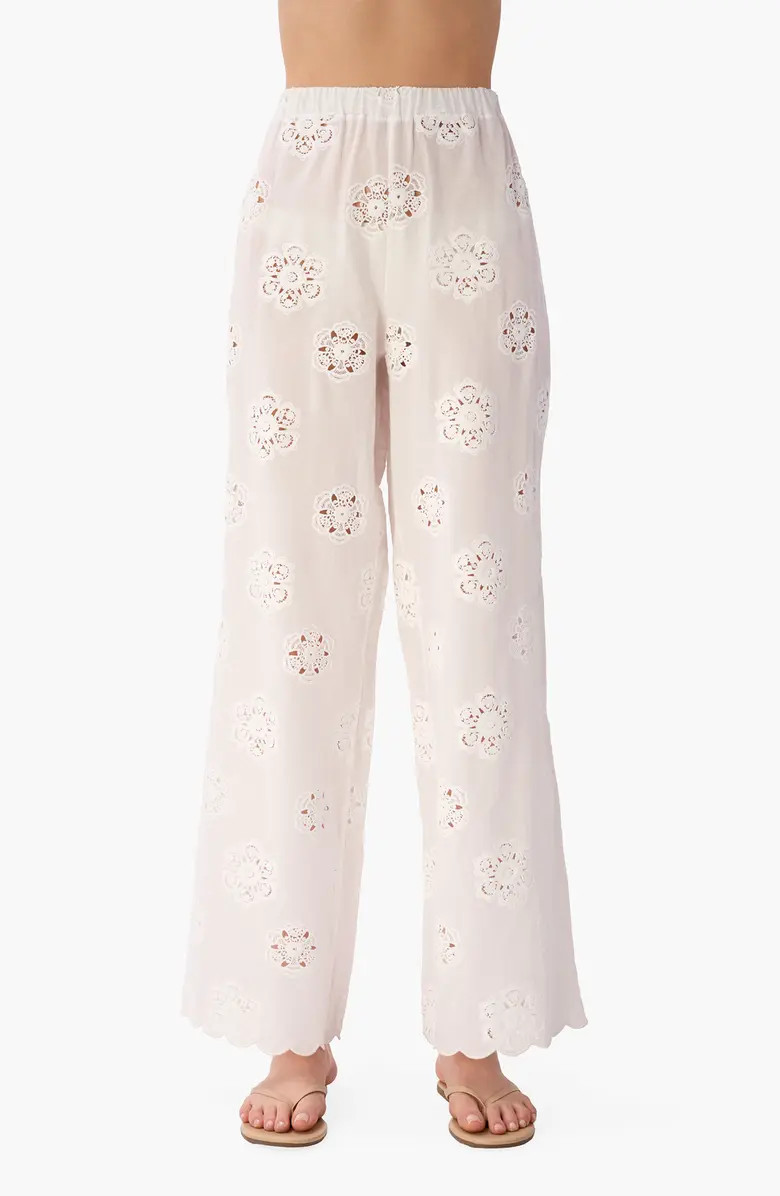 CAMI NYC Tiago Floral Embroidery Straight Leg Pants | Nordstrom | Nordstrom