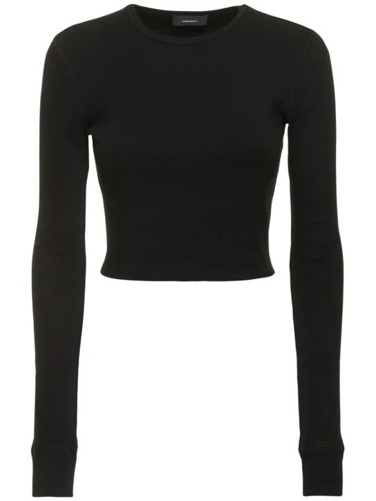 Hb long sleeve stretch cotton tee - Wardrobe.nyc - Women | Luisaviaroma | Luisaviaroma