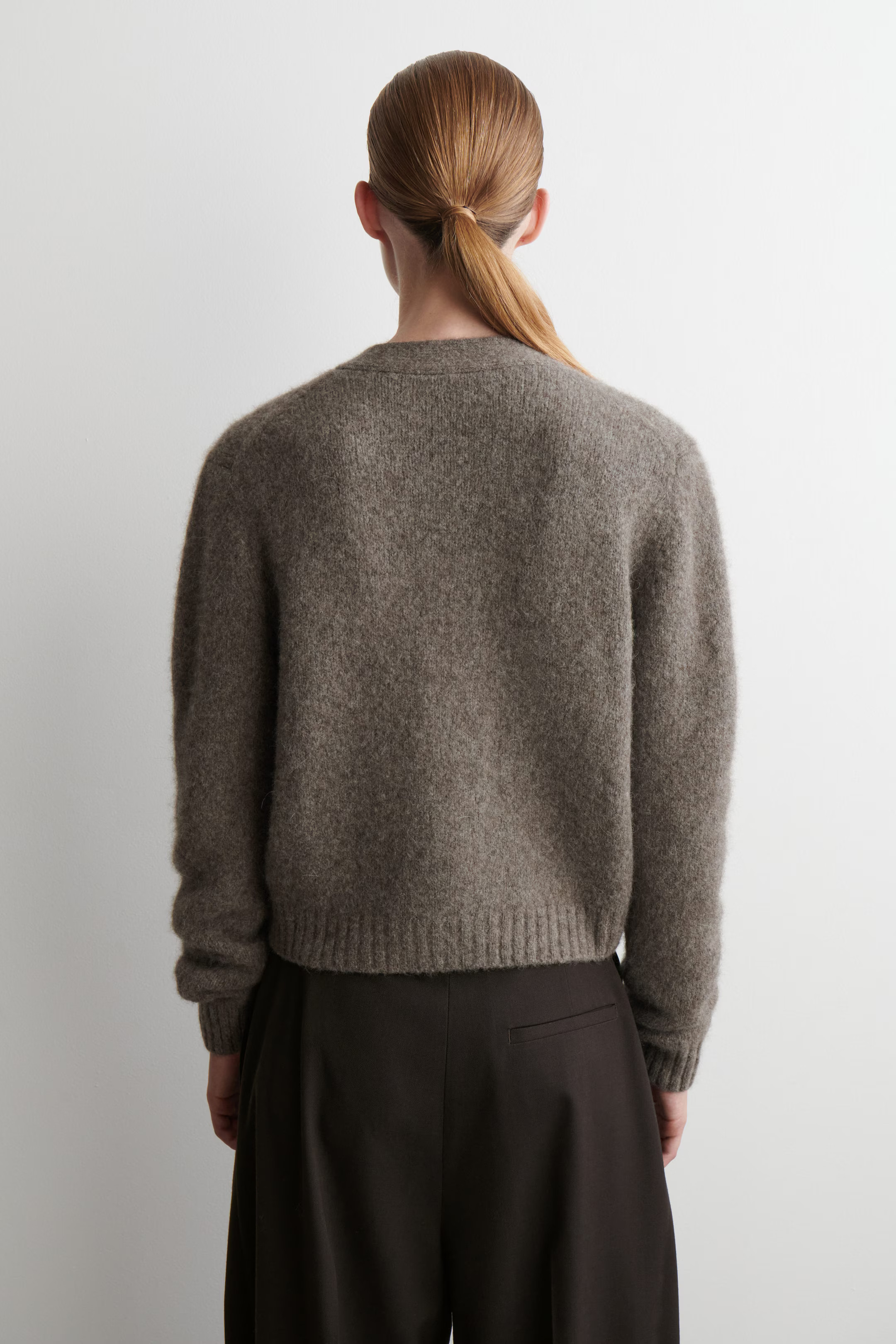 CROPPED ALPACA-BLEND CARDIGAN - TAUPE MÉLANGE | COS | COS (EU)