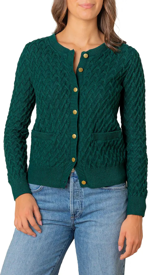 Organic Herringbone Stitch Cardigan Sweater | Nordstrom