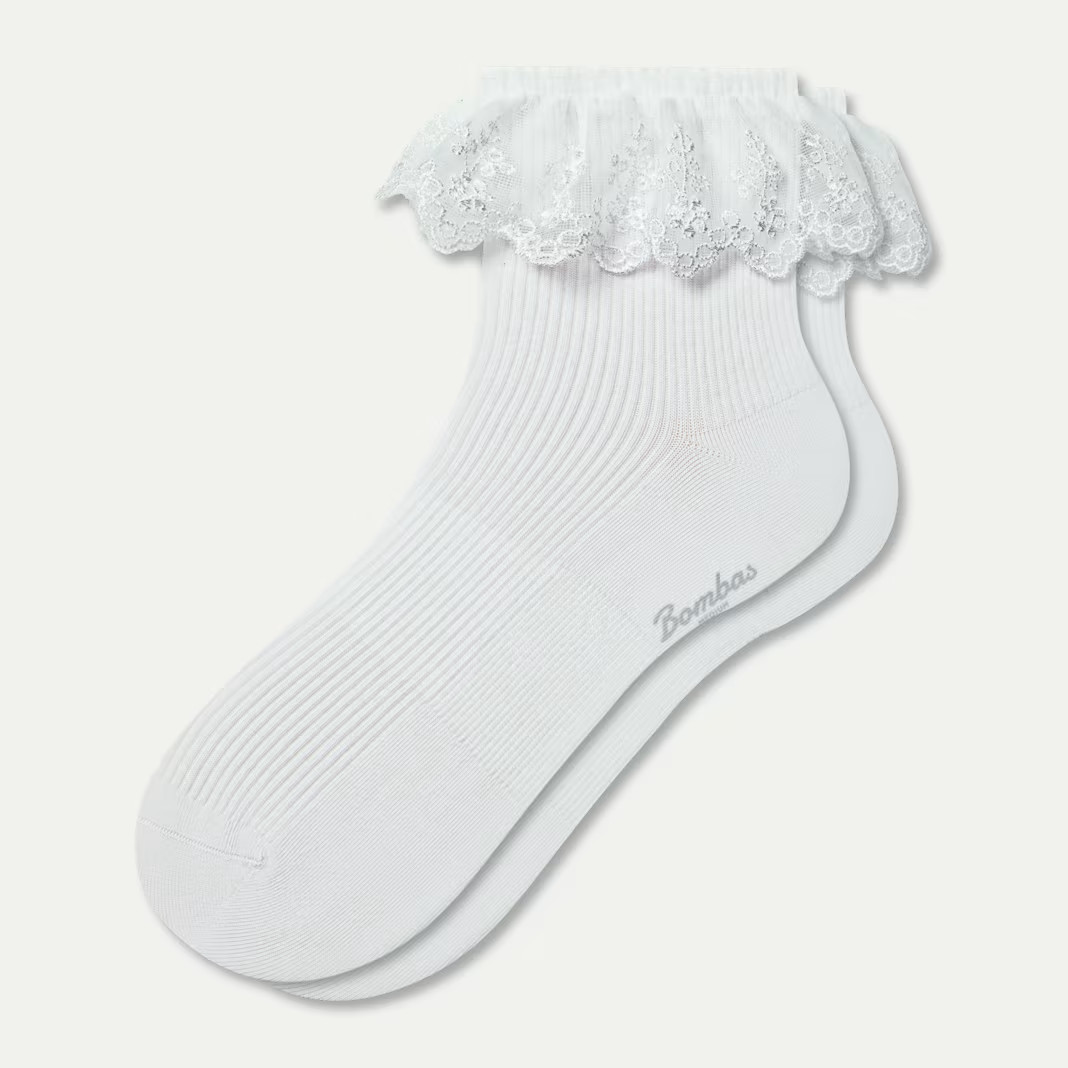 Women's Ruffle Lace Quarter Socks | Bombas
