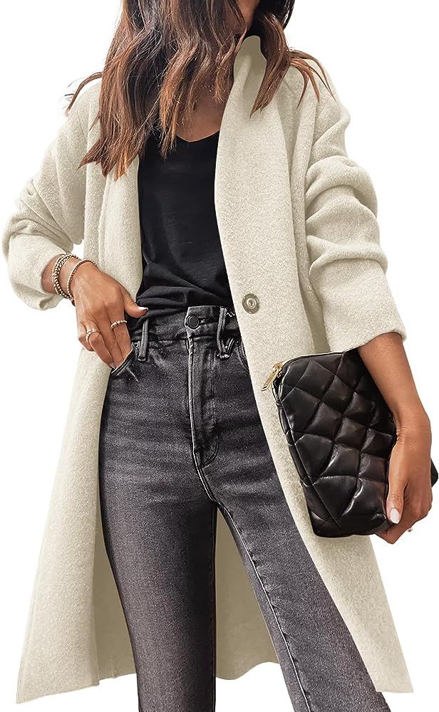 Prinbara Womens Fuzzy Cardigan Open Front Long Sleeve Single Button Fleece Sweaters Jacket Trendy... | Amazon (US)