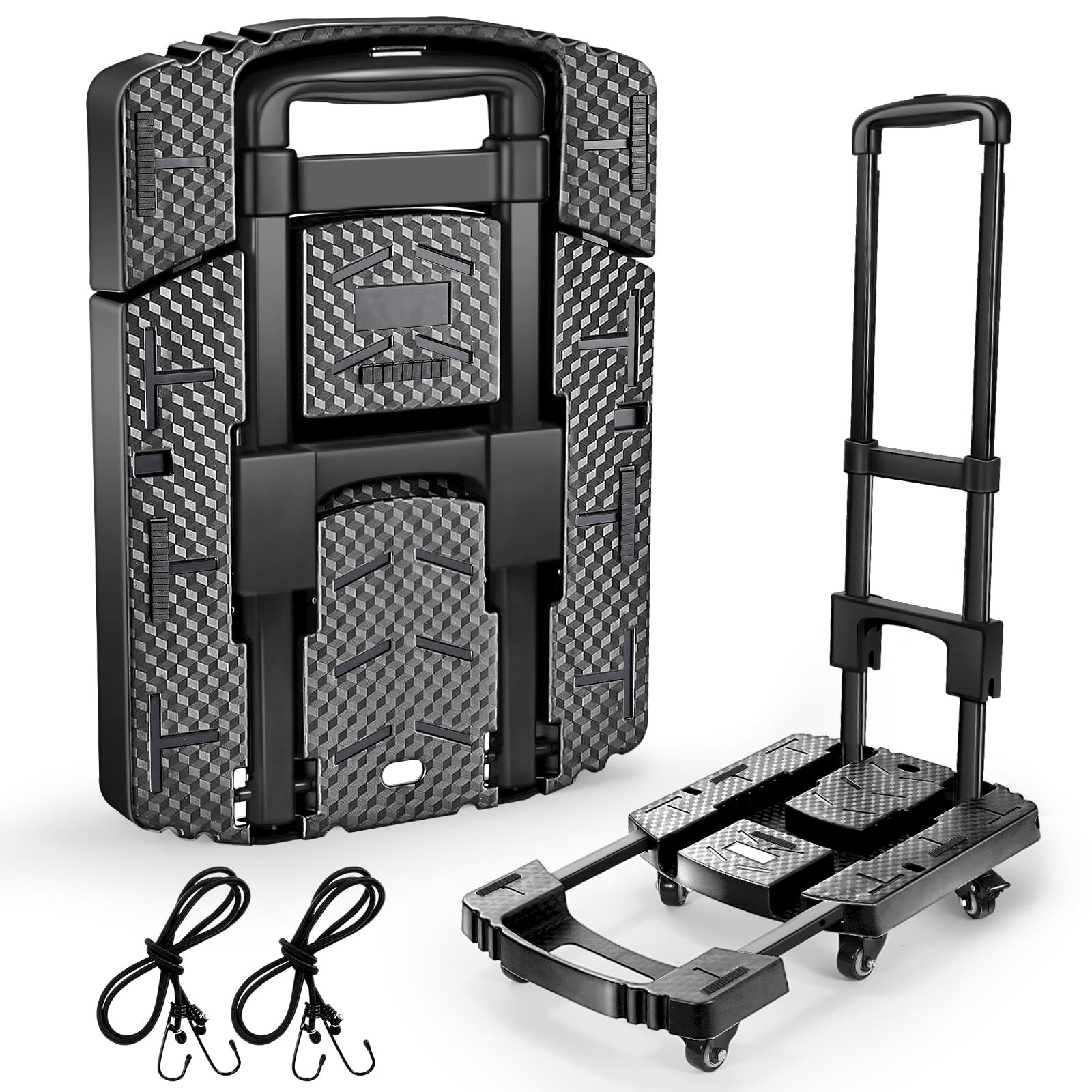 Folding Hand Truck 500lbs, Portable Heavy Duty Dolly Cart, 6 Wheels Collapsible Luggage Cart with... | Amazon (US)