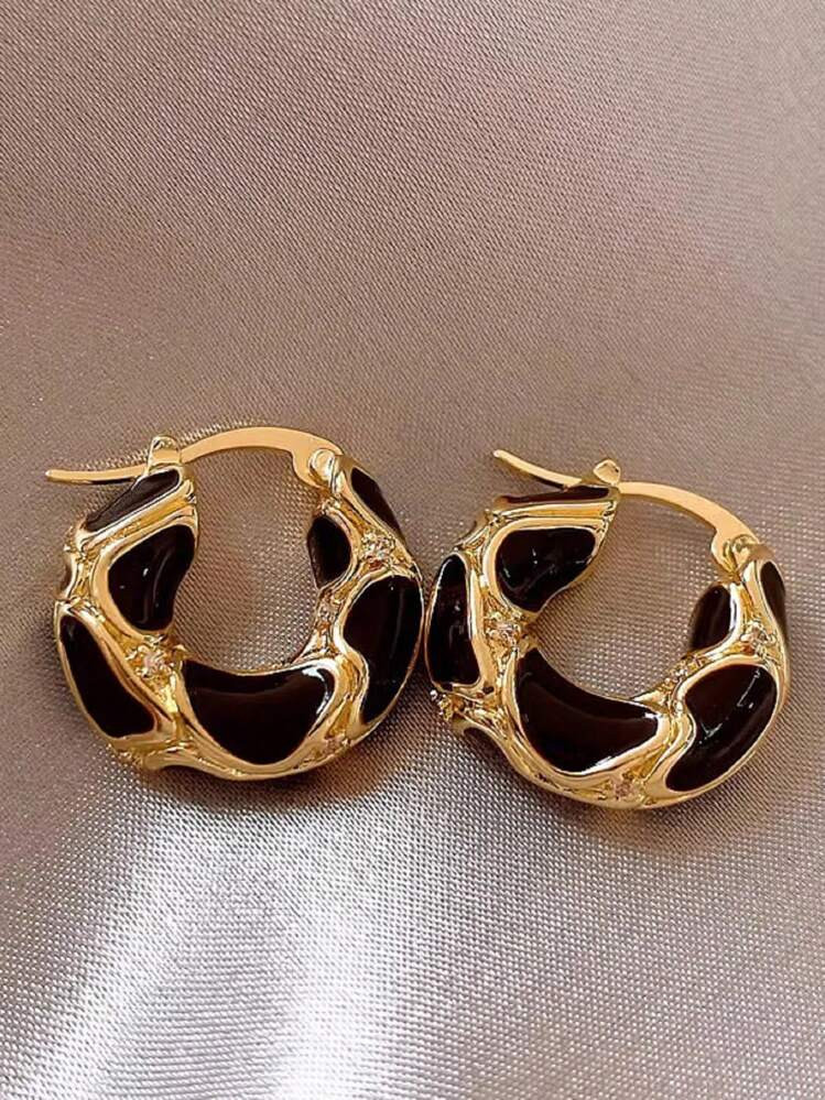 1 Pair Exquisite Leopard Print Hoop Earrings, Suitable For Daily Wear For Women | SHEIN