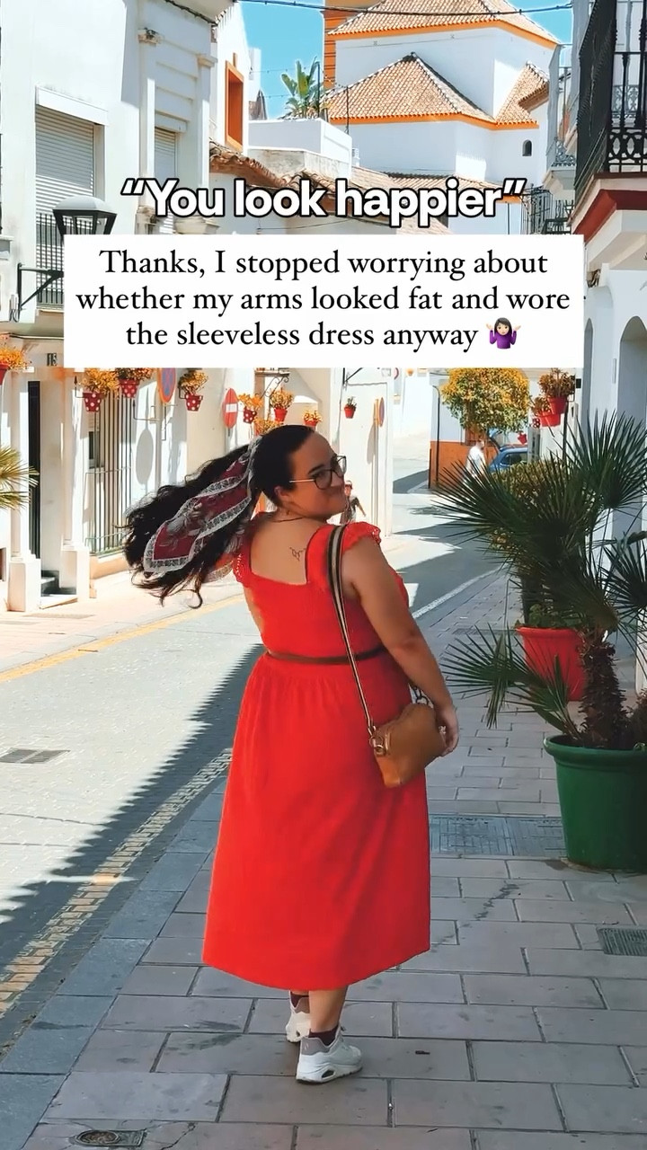 This is your sign to wear WHAT YOU WANT THIS SUMMER 🧡
 
A few months ago, some photos and videos of me when I was wearing a sleeveless dress made my arms look so chubby and I ended up feeling so self-conscious for ages 😞 but with the current heatwave, it’s just too warm for anything with sleeves 🥵
 
So instead of suffering in the heat, I did what any smart woman would do: I said f-ck it to my self-consciousness and wore the dress anyway 😂
 
I recorded this video for a totally different reason but when I watched it back I thought, damn I look CUTE in the sleeveless dress!
 
Even if you have chubby arms, WEAR THE SLEEVELESS DRESS. I also guarantee you’re thinking more about it than anyone else is *reminds self of that fact*
 
This summer I’m going to be wearing sleeveless dresses and dresses that show my legs. Just because I’m plus size, it doesn’t mean that I can’t be comfortable in this heat 🫠🫠🫠
 
Send this to someone who needs this reminder ❤️
 
#bodypositivemovement #plussizedresses #plussizetravel #midsizegals #midsizefashion

#LTKplussize #LTKsummer #LTKmidsize