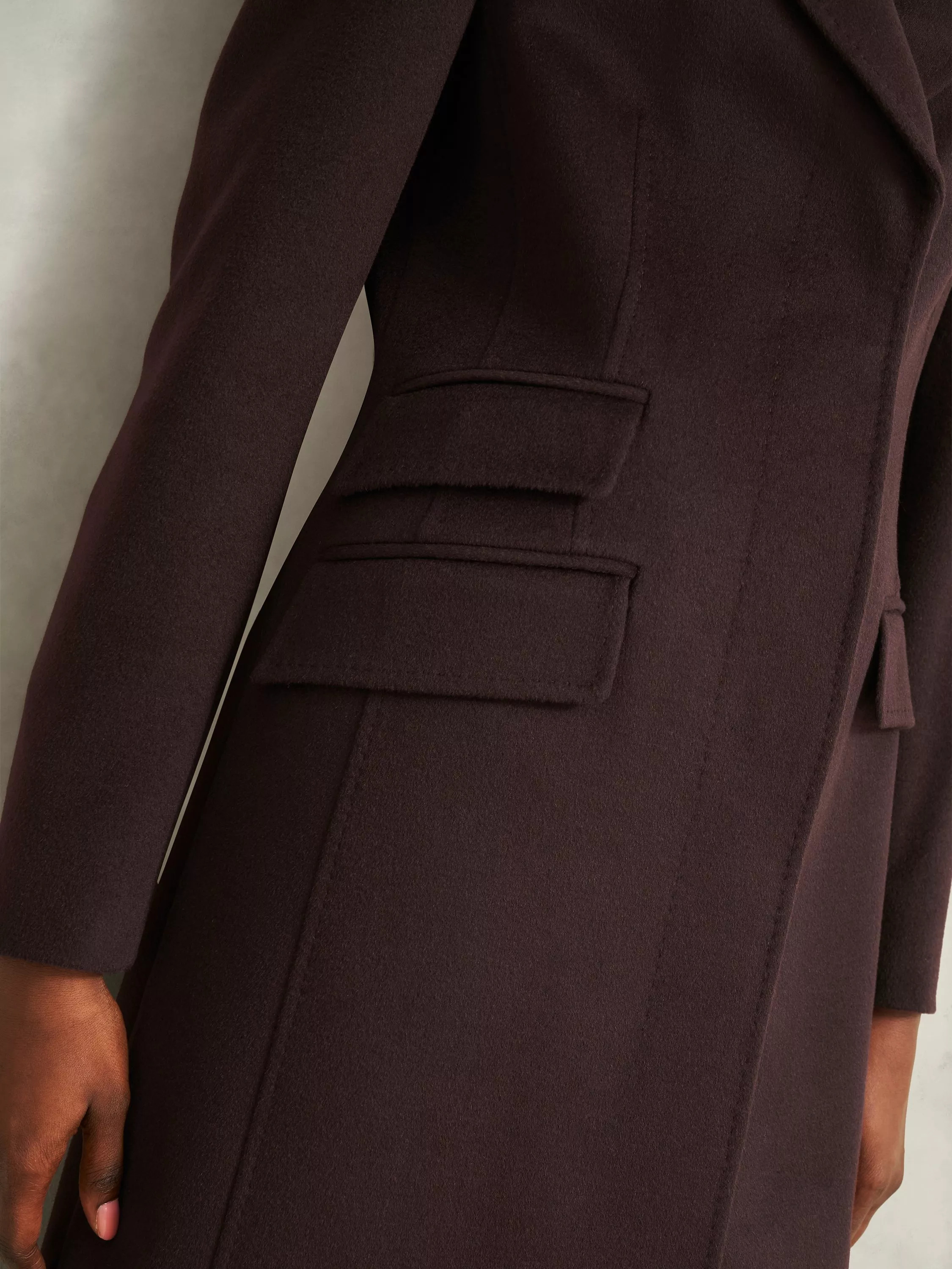 Hobbs Maeva Pure Wool Coat, Brown | John Lewis (UK)