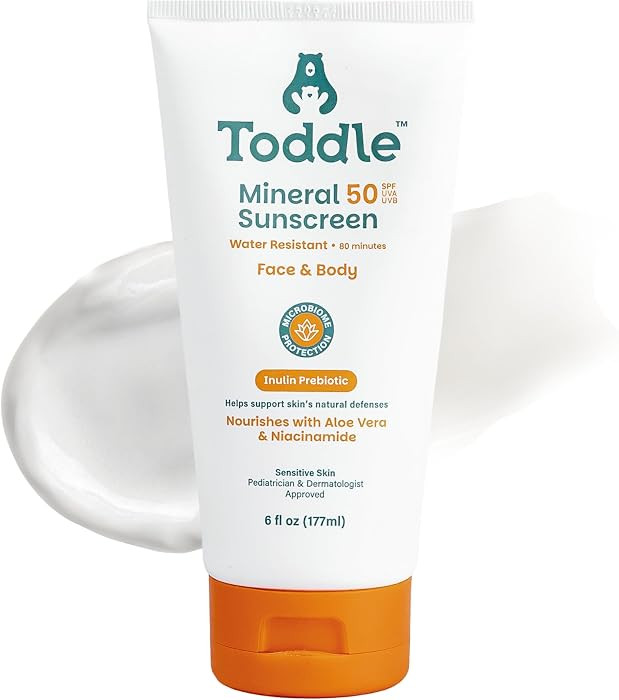 Toddle Prebiotic Mineral Sunscreen SPF 50 for Kids & Baby, Face & Body Sun Protection, Reef Safe,... | Amazon (US)