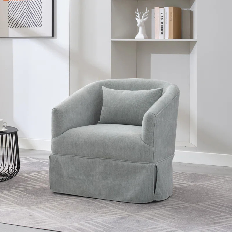 360° Swivel Accent Armchair with Plump Pillow Upholstered Comfy Sofa Chair | Wayfair North America
