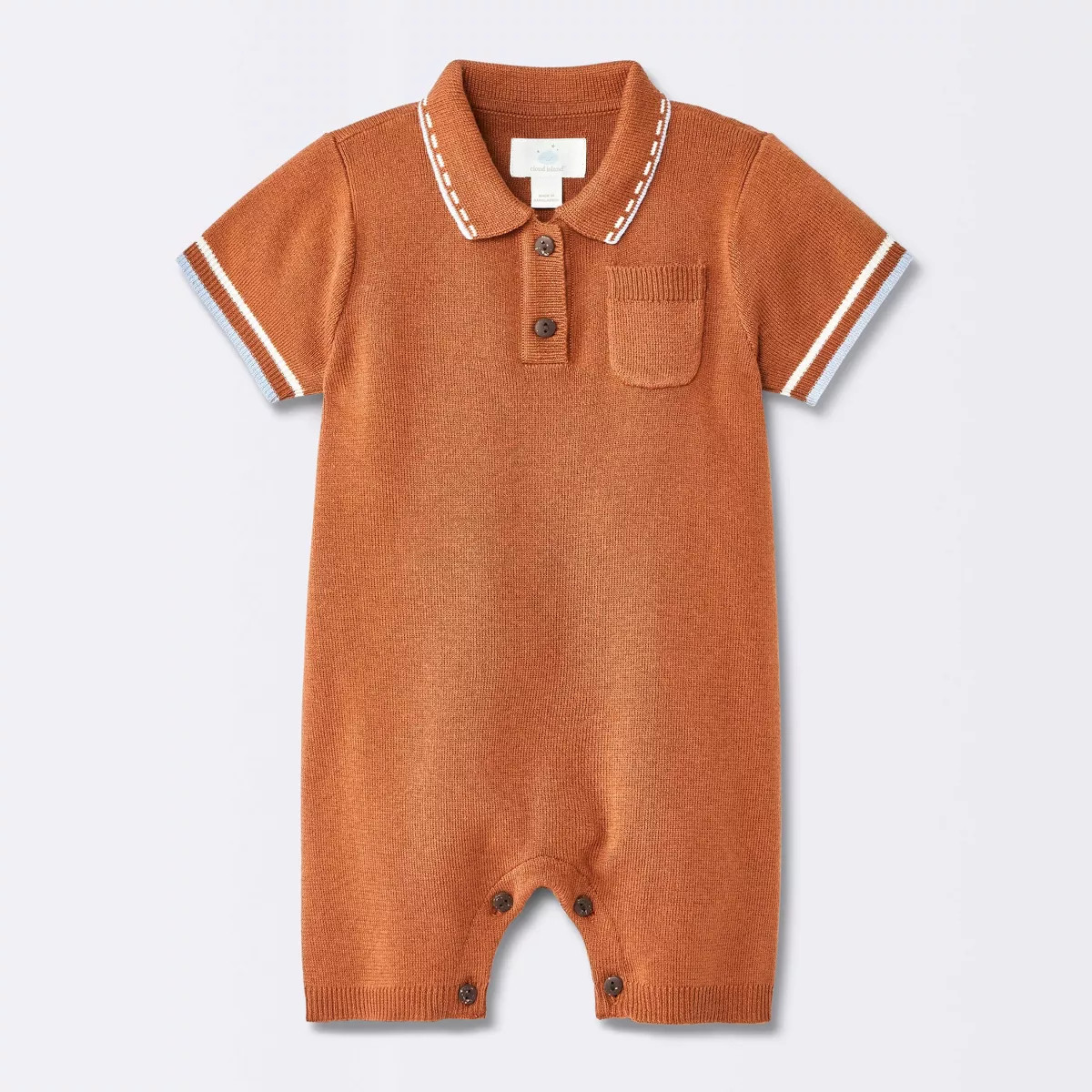 Baby Boys' Polo Sweater Romper - Cloud Island\u2122 Copper 3-6M | Target