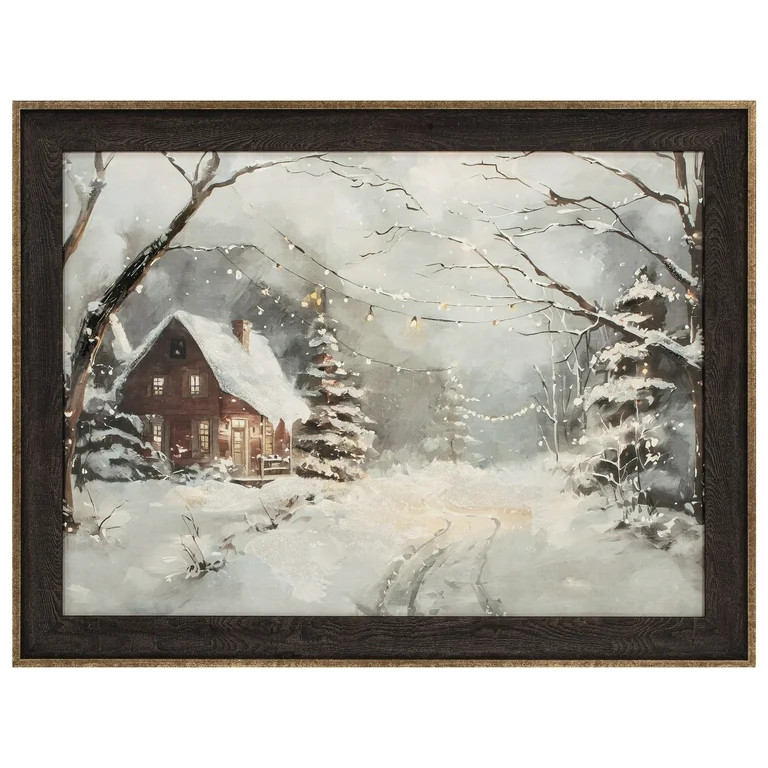 My Texas House Snowy On Christmas Framed Holiday Wall Art 24x18 | Walmart (US)