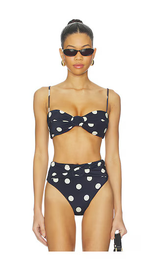 Alouette Bikini Top in Small Dot Deep Lake | Revolve Clothing (Global)