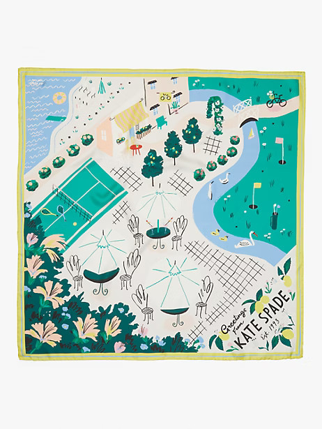 Kate Spade Country Club Silk Square Scarf | Kate Spade (US)