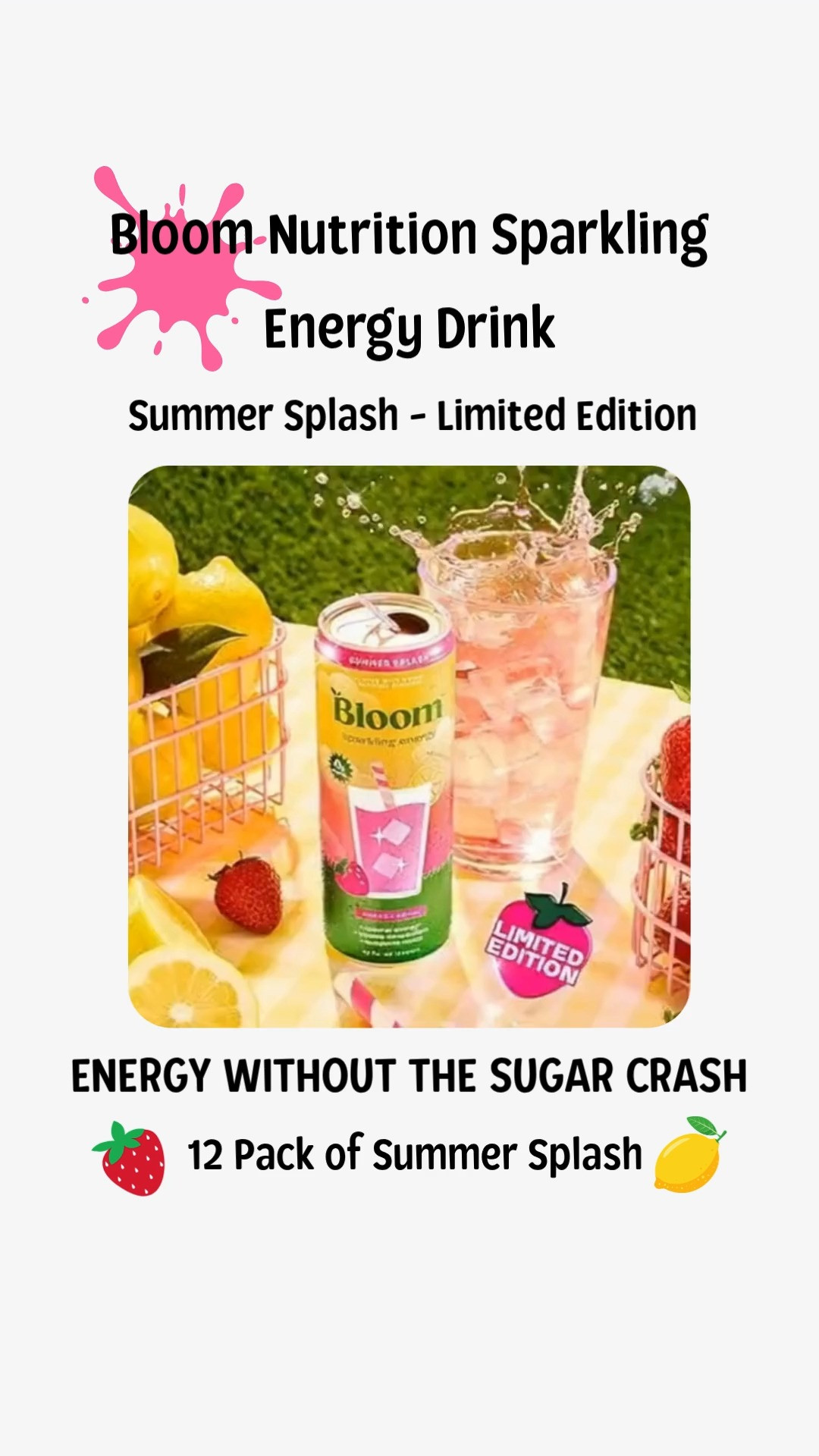 ⚡ THE ENERGY DRINK I'M REACHING FOR ALL SUMMER LONG ⚡

Looking for a refreshing energy boost without all the sugar? The Bloom Nutrition Sparkling Energy Drink in Summer Splash is quickly becoming one of my favorite wellness finds.

🍋 180mg natural caffeine
✨ Zero sugar
🌿 Green tea extract + green coffee bean
💖 Antioxidant-rich ingredients
✨ Includes prebiotics
🌊 Refreshing Summer Splash flavor

Whether you're heading to the gym, tackling a busy workday, running errands, or need an afternoon pick-me-up, this sparkling energy drink delivers a refreshing boost without the sugar crash.

#BloomNutrition #EnergyDrink #HealthyEnergy #WellnessFinds #GymEssentials #FitnessLifestyle #AmazonFinds #HealthyLiving #LTKWellness #SummerFavorites

 

 #LTKfitnessgoals #LTKSeasonal #LTKHome