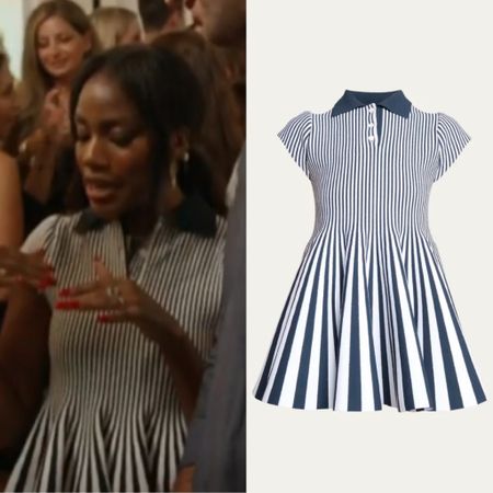 Gabby Prescod’s Striped Pleated Polo Dress 